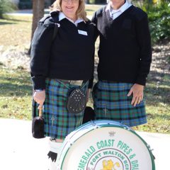Members of the Emerald Cost Pipes and Drums organization at the Nelson Welcome Home Celebration